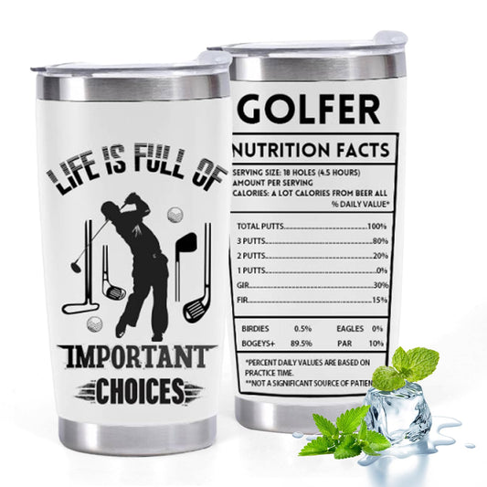 Cessfle Golf Tumblers for Men Golf Mugs for Men Funny Golf Gifts Golf Lovers Gifts for Men Golf Gifts Men Mens Golf Accessories Golf Christmas Gifts Dad Gifts from Daughter 20oz