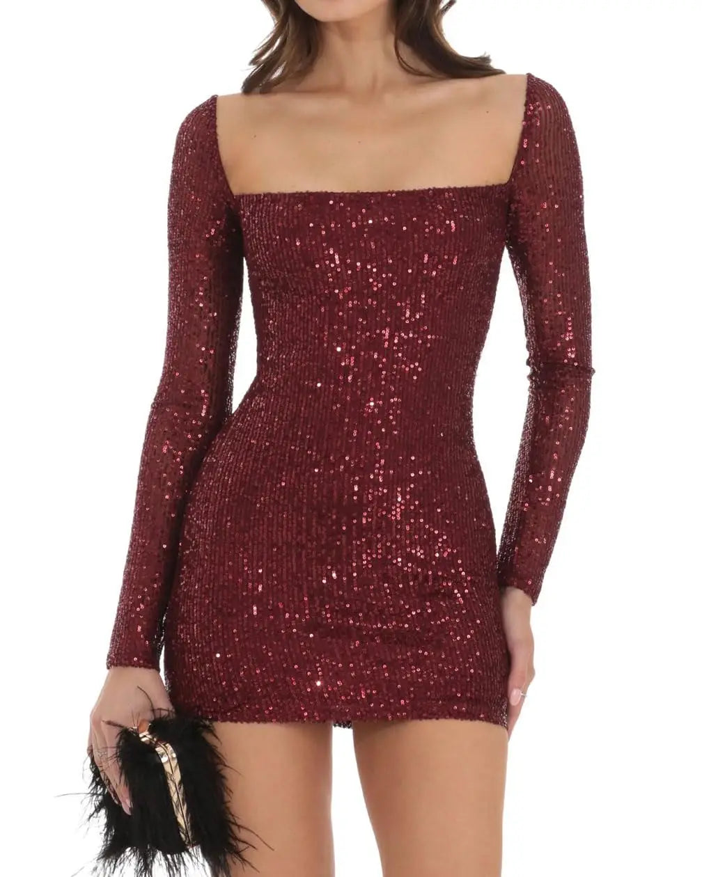 Sequin Long Sleeve Mini Dress