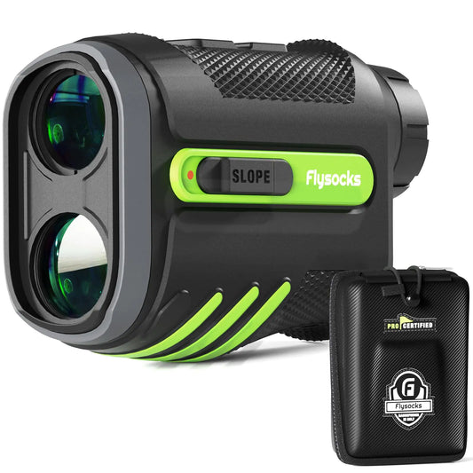 Flysocks Golf Rangefinder with Slope 1200 Yard Laser Range Finder Golfing Flag-Locking Vibration 7X Magnification 1000mAh Rechargeable Distance Range Finder with Magnet Golf Accessories for Men