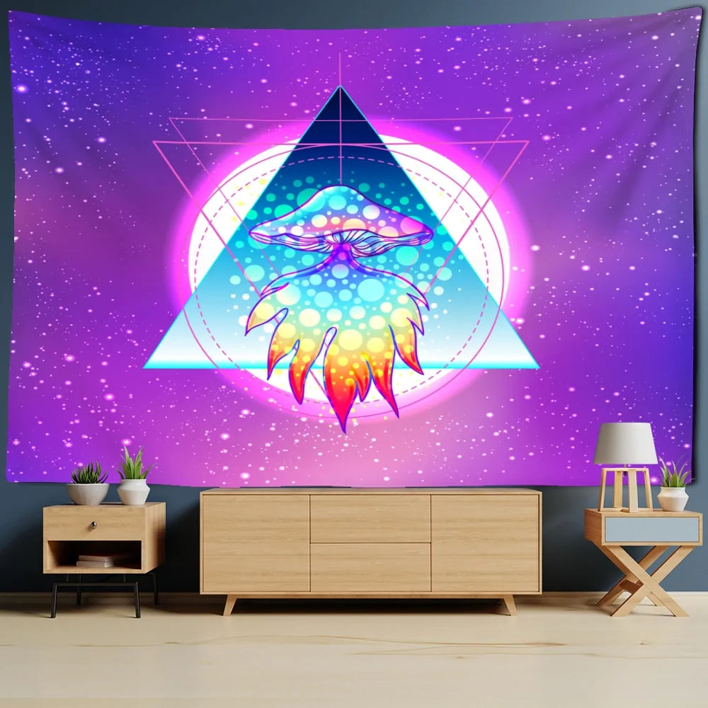 Illusory Art Mushroom Wall Hanging Tapestry