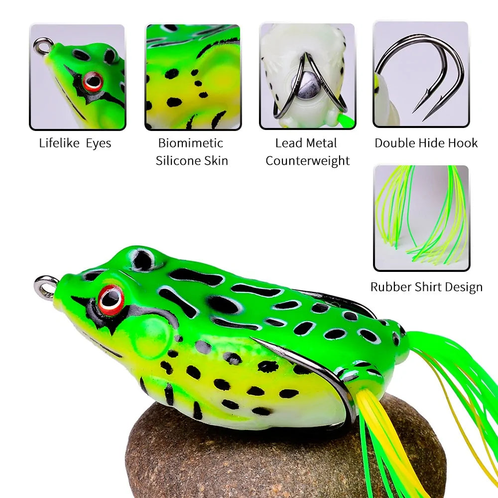 Frog Lure Soft Tube Bait Plastic Fishing Lure with Fishing Hooks