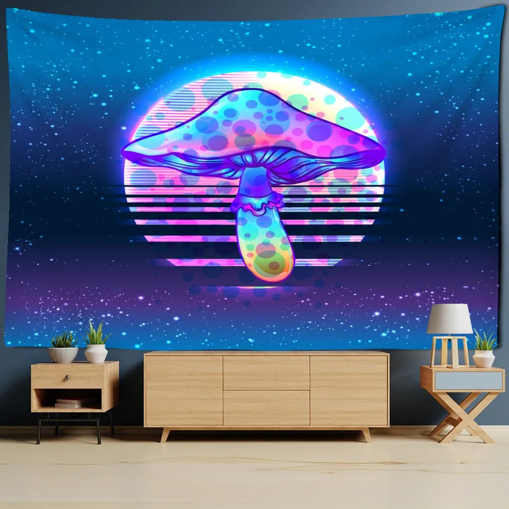 Illusory Art Mushroom Wall Hanging Tapestry