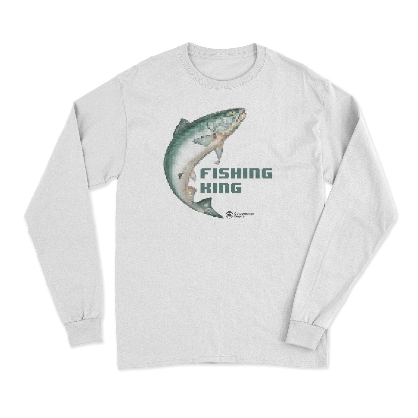 Fishing Pixelated Men Long Sleeve Shirt