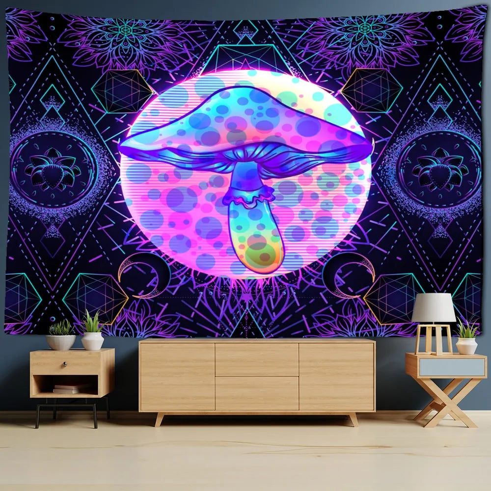 Illusory Art Mushroom Wall Hanging Tapestry